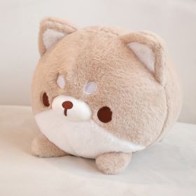 Lovely Soft Cute Round Roll Puppy Plush Toy Pillow (Option: Shiba Inu-40x35cm)