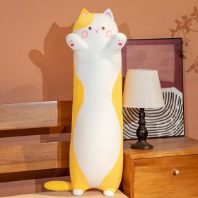 Japanese Cat Long Pillow Plush Toy (Option: Yellow-130cm)