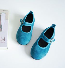 Velcro Four Seasons Small Fabric Shoes (Option: Blue-195mm)