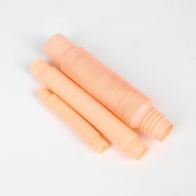 Decompression Toy Children's Corrugated DIY Stretch Tube Macaron Color Stretch Plastic Tube (Option: Orange-29mm)