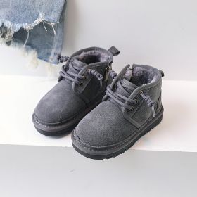 Fashion Thickened Warm Cotton Shoes (Option: Gray-34)