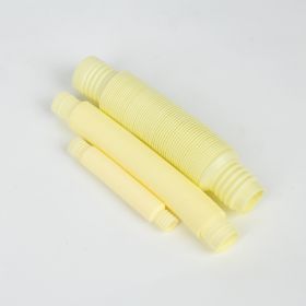 Decompression Toy Children's Corrugated DIY Stretch Tube Macaron Color Stretch Plastic Tube (Option: Yellow-46mm)