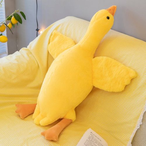 Sand Carving Duck Big White Geese Plush Doll Dehaired Angora Long Sleeping Pillow Birthday Gift