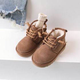 Fashion Thickened Warm Cotton Shoes (Option: Camel-27)