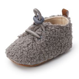 Baby Warm Toddler Soft Sole Shoes (Option: Gray-13cm)