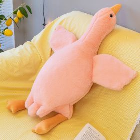 Sand Carving Duck Big White Geese Plush Doll Dehaired Angora Long Sleeping Pillow Birthday Gift (Option: Pink-170cm3100g)