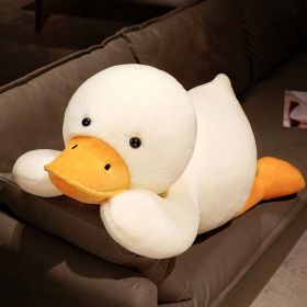 Lying Big White Duck Feather Plush Toy Soft And Adorable Pillow (Option: Lying White Duck-100cm1350g)